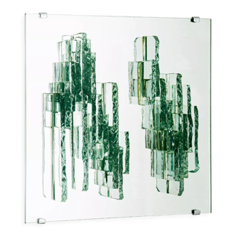 'Breukrelief' C1517 wall lamp in glass by Willem van Oyen for RAAK 1968