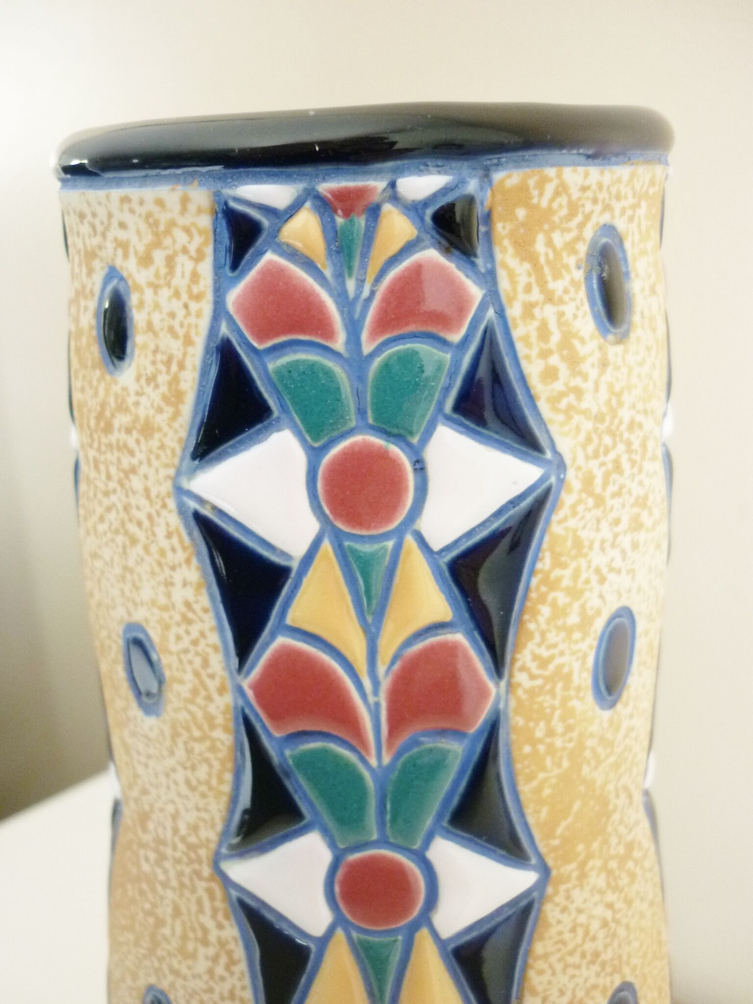 Art Deco ceramic vase, 1920s/1930s, signed Amphora (Czech Republic)