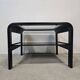 70s Bentwood Coffee Table with Glass Top – Mid Century Modern Black Si