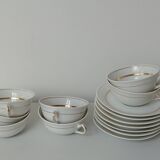 Set of 7 Limoges porcelain cups and saucers
