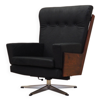 Office leather armchair, Danish design, 1970s, production: Denmark