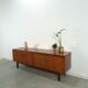Long dark walnut veneer sideboard, vintage TV cabinet