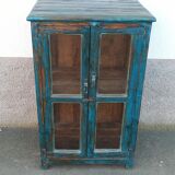 Vitrine en bois bleue