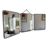 Vintage 1960 triptych barber mirror silvered Arpin - 28 x 70 cm