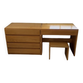 Desk + chest of drawers + pine stool Maison Regain Savoie