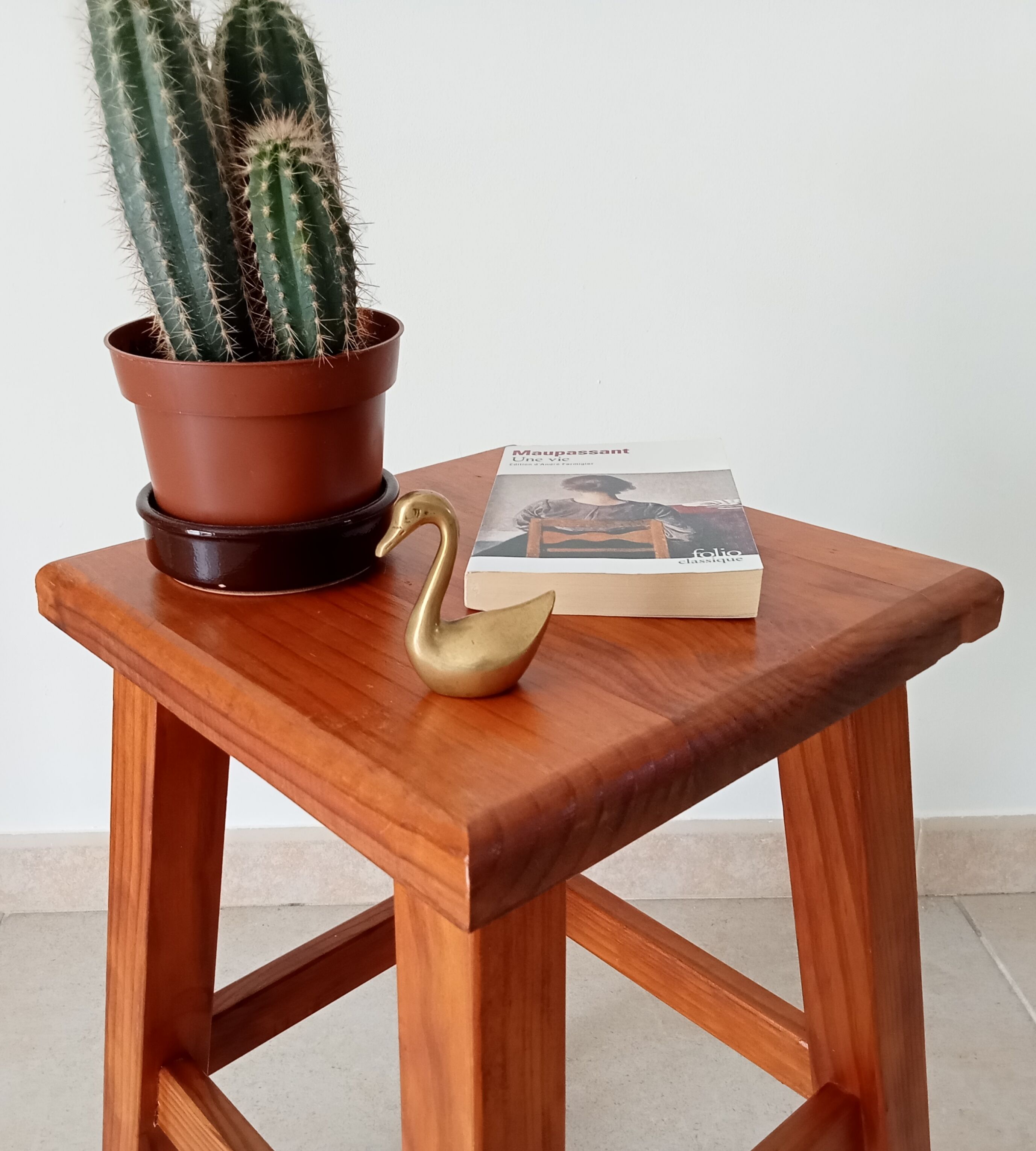 Vintage solid wood stool