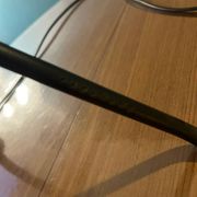 LIX Floor lamp base in raw steel with Caravan lampshade