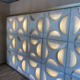 Decorative light panels. Oyster light by Rolf Krüger, 1960s, Set of 15
