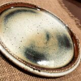 Stoneware tray signed Santilly