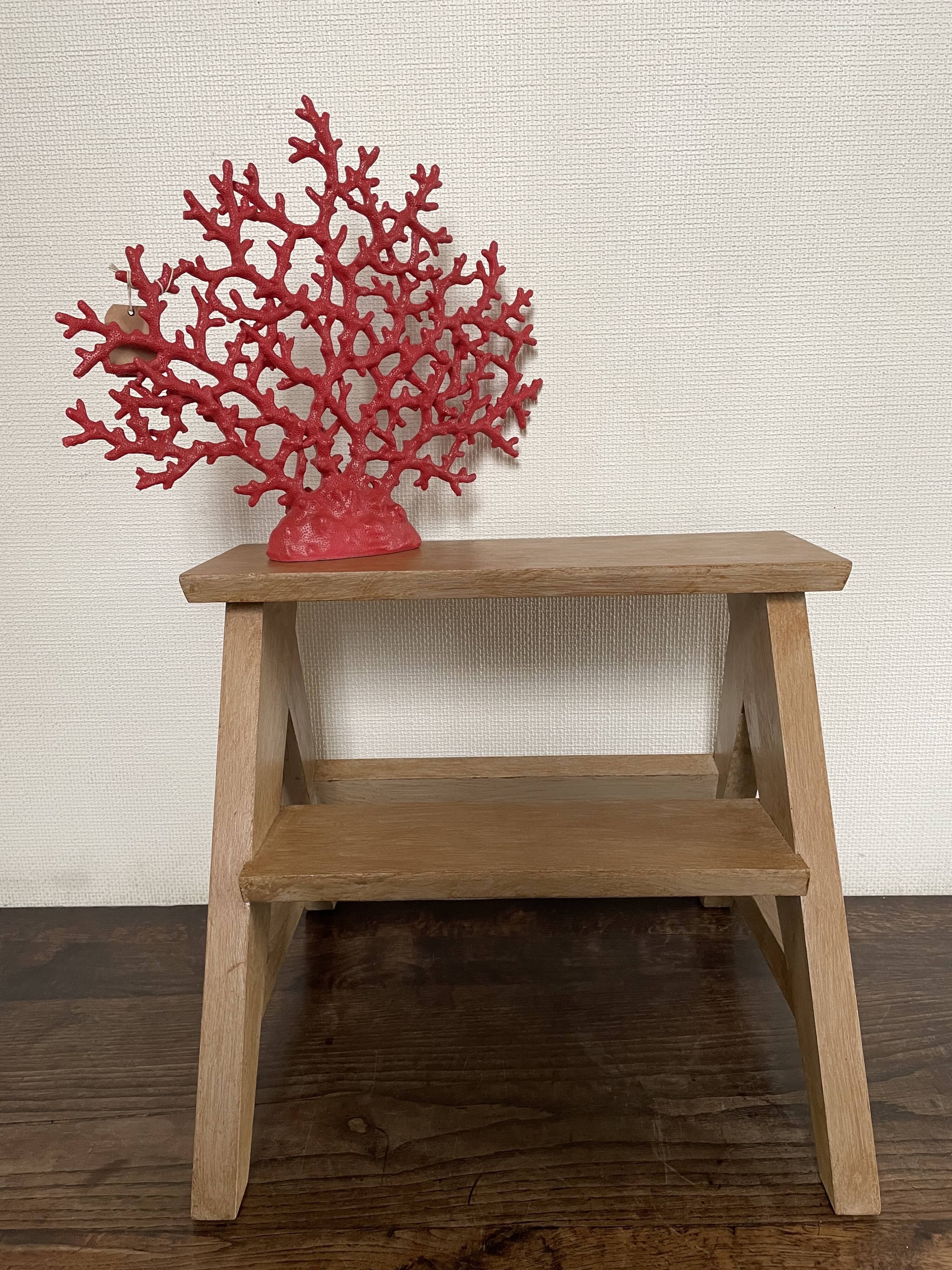 Weathered wooden step stool