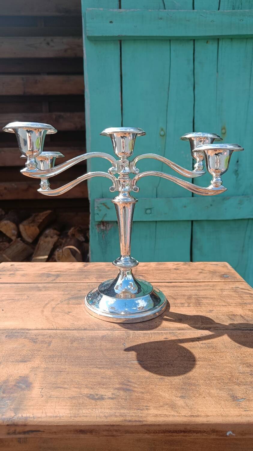 English silver candelabra candlestick