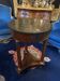 Empire circular pedestal table on 3 columns in mahogany with bronze marble top X