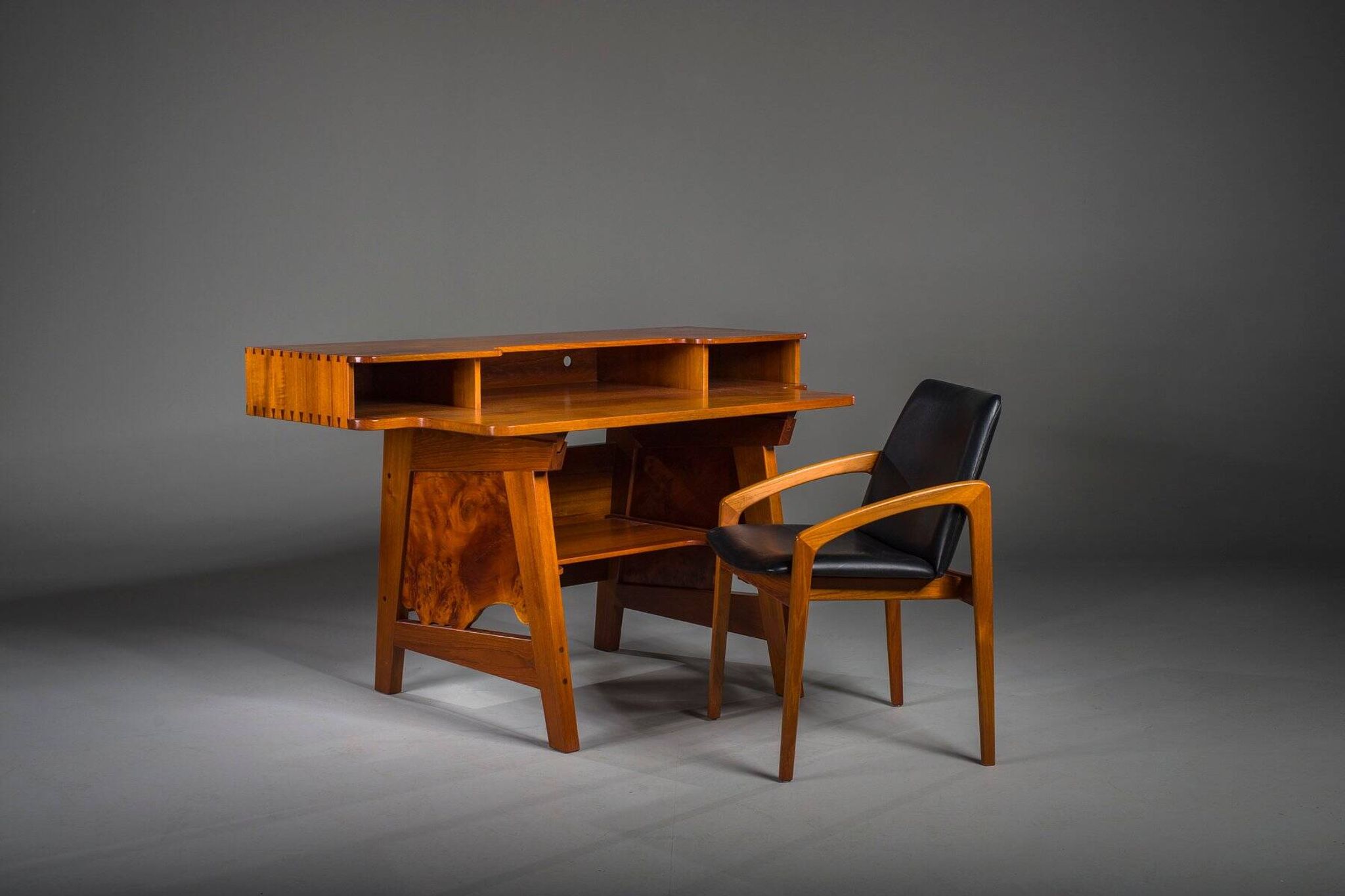 Mid-century modern teak desk, 1980s