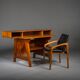 Mid-century modern teak desk, 1980s