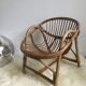 Armchair basket in vintage rattan for children