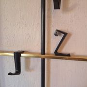 Wall mounted brass and metal coat and hat rack, 1960s