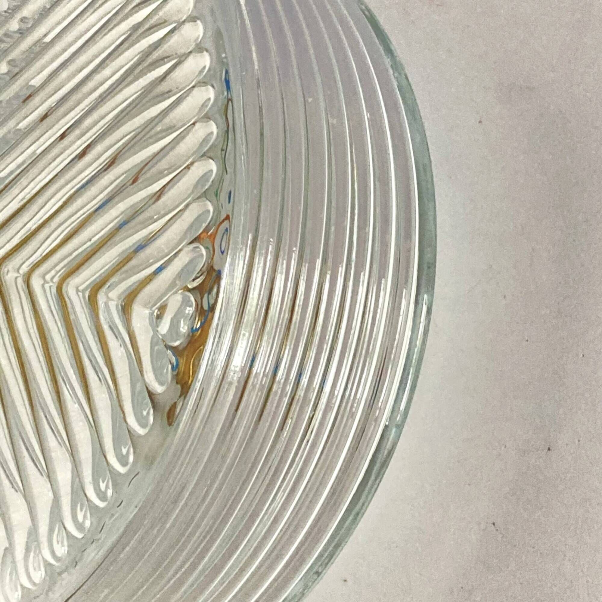 Round ceiling light wall light in minimalist glass 1970 1980 seventies eighties LAMP-7129