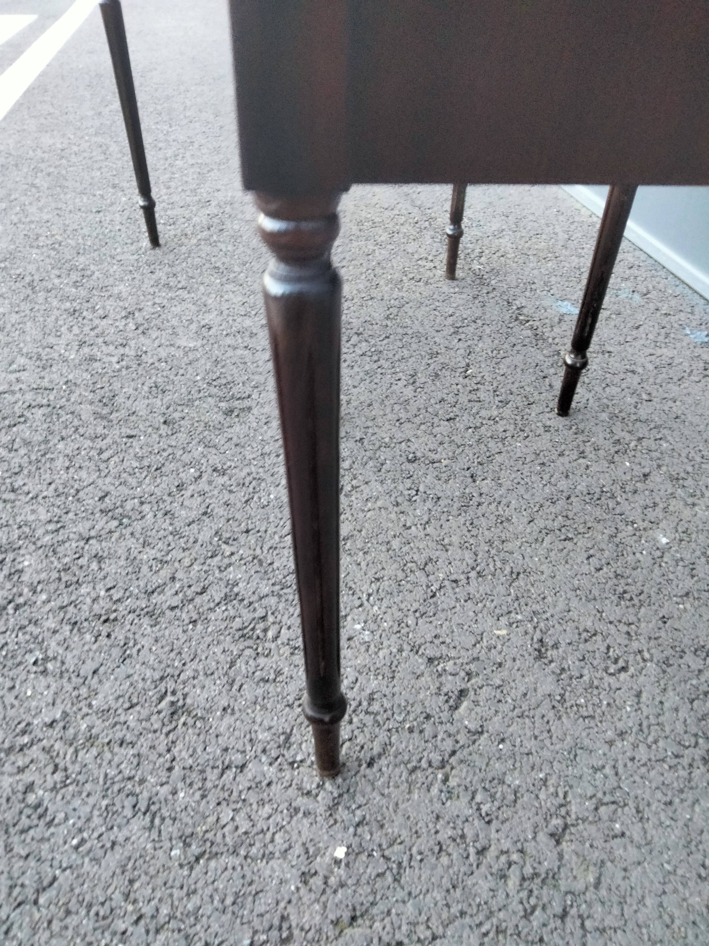 Pair of bedside tables side tables old leather top style louis xvi