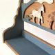 Vintage solid wood noah's ark shelf