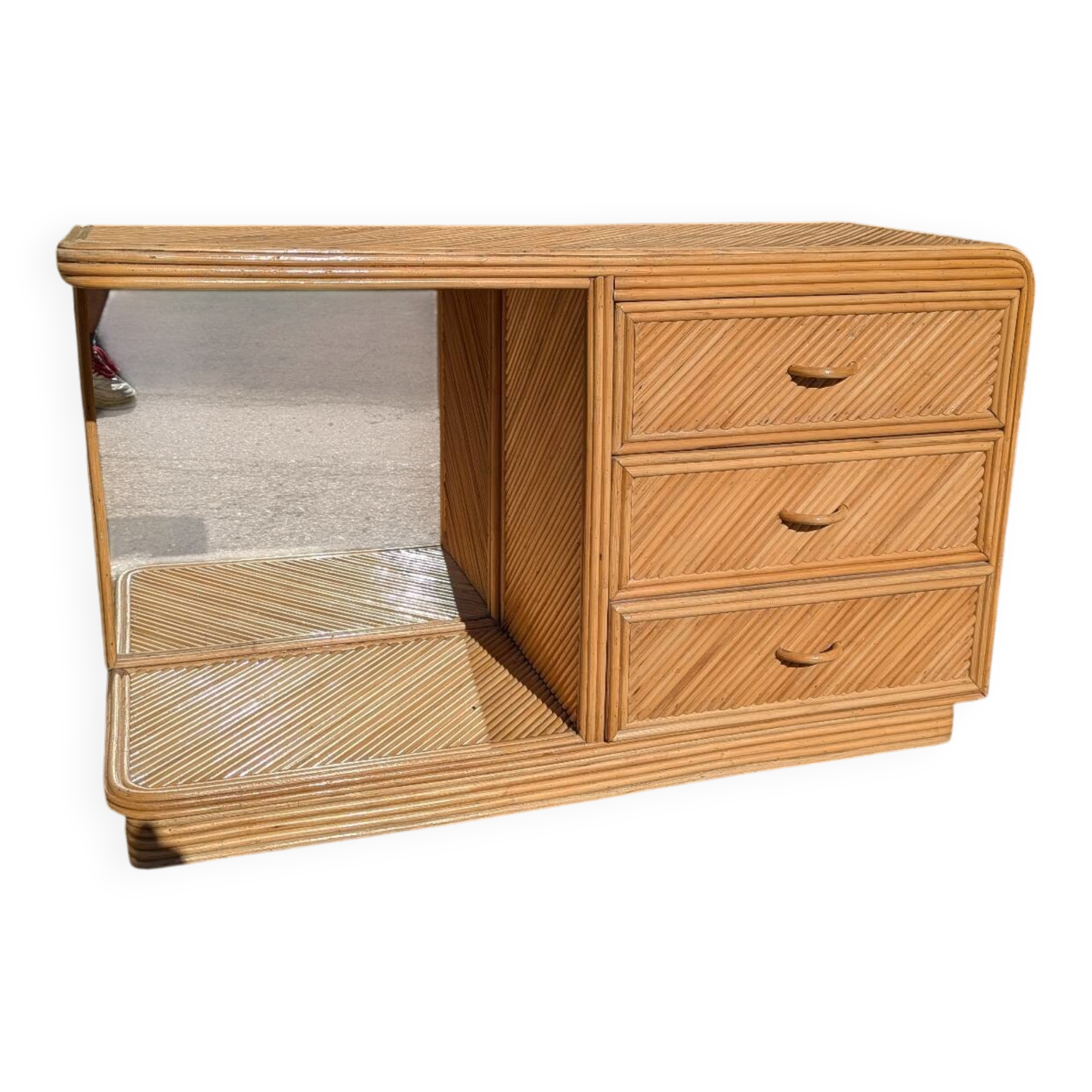 1970s rattan sideboard