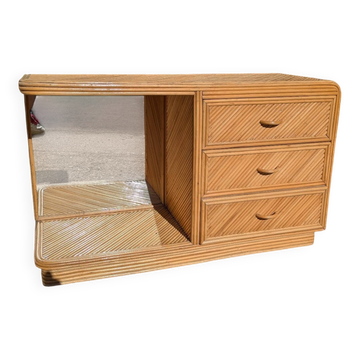 1970s rattan sideboard