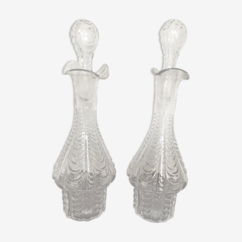 Series of two moulded glass bottles or vials