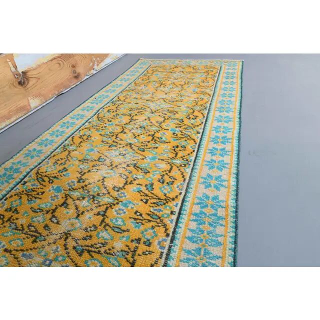 1960s Vintage Turkish Hand-Knotted Runner 76x324
