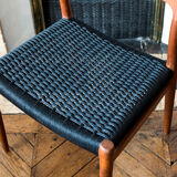 Chaises moller 75 en corde noire