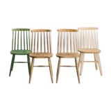 4 bistro chairs with solid wood bars