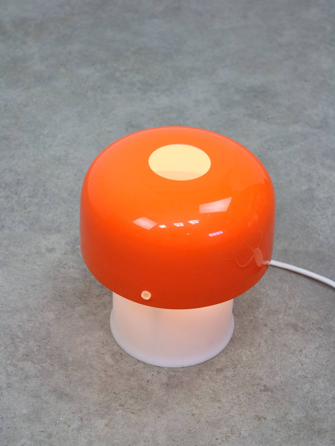 Rare Orange Mushroom Table Lamp by Luigi Massoni for Guzzini, 1970s