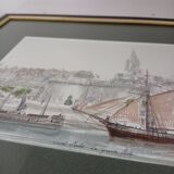 Signed marine watercolor