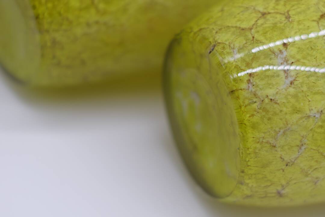 Set 2 Rare Vase Ovoïde signé F-T Legras Pare de verre Art deco 1930