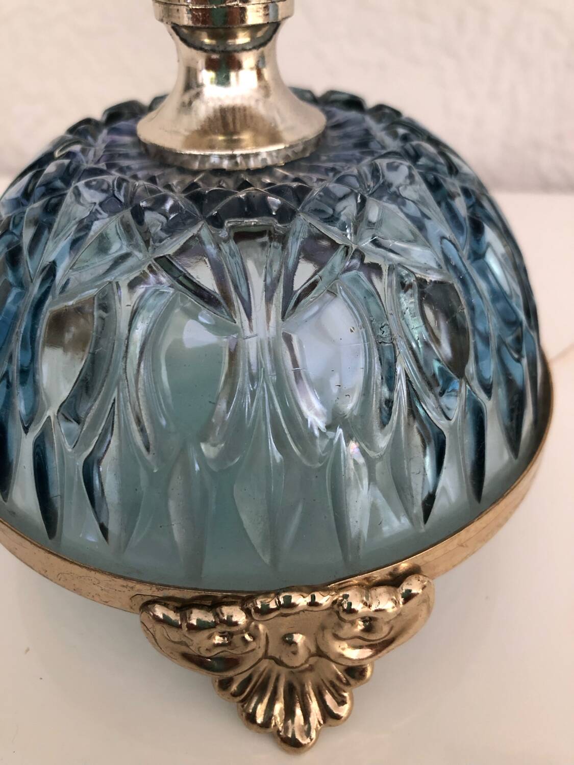 Paire de lampes en verre style Hollywood Regency, circa 1960