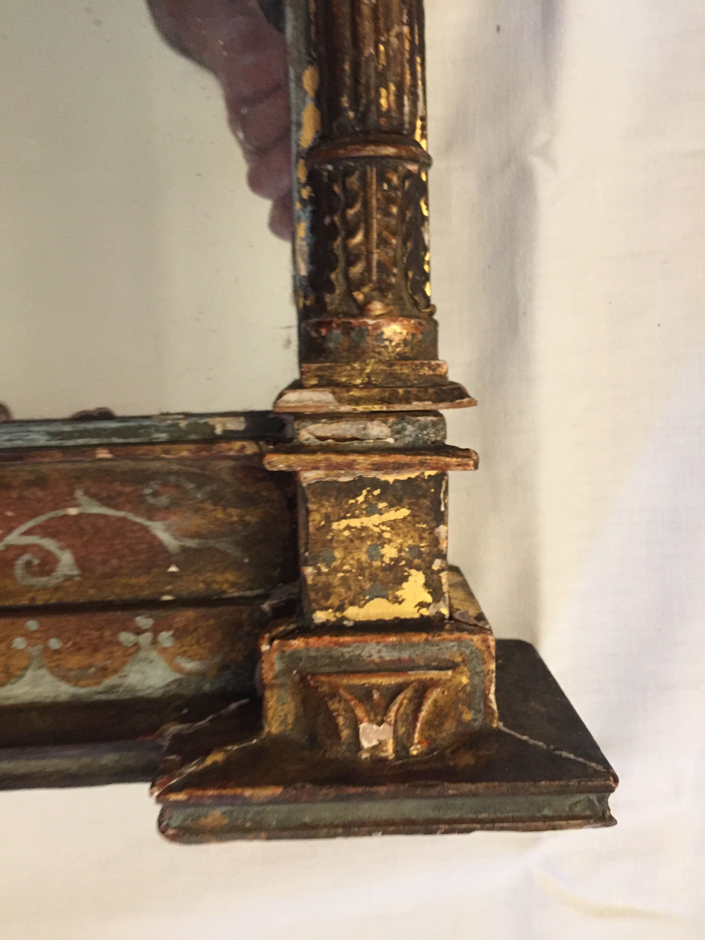 Very old fireplace mirror 99 x 65 cm