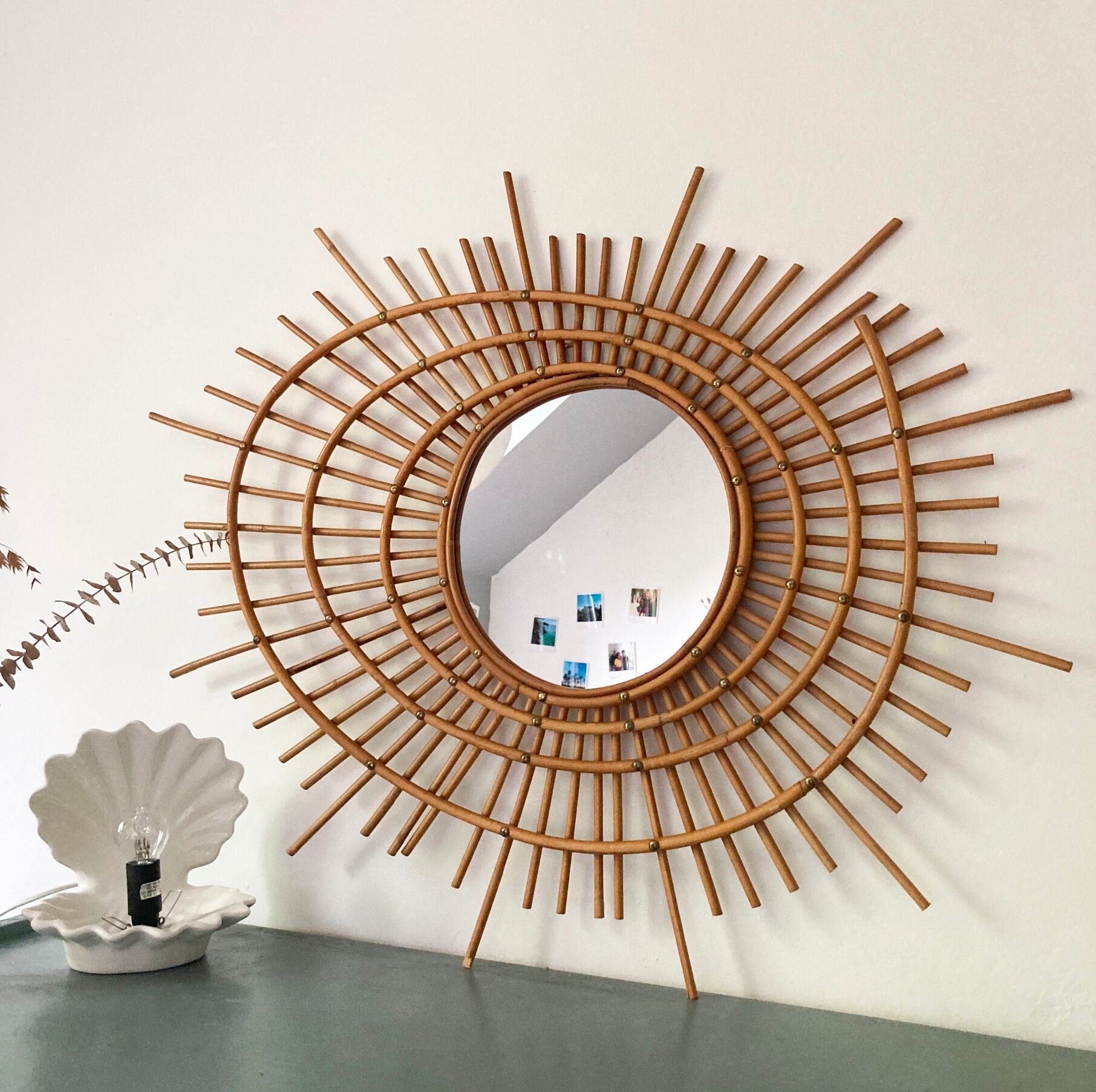 Vintage ortf rattan mirror