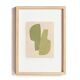 Collection of 4 abstract paintings in sage green signed Eawy.