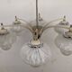 Space Age chandelier with 6 lights in sandblasted glass from the 50s/60s
