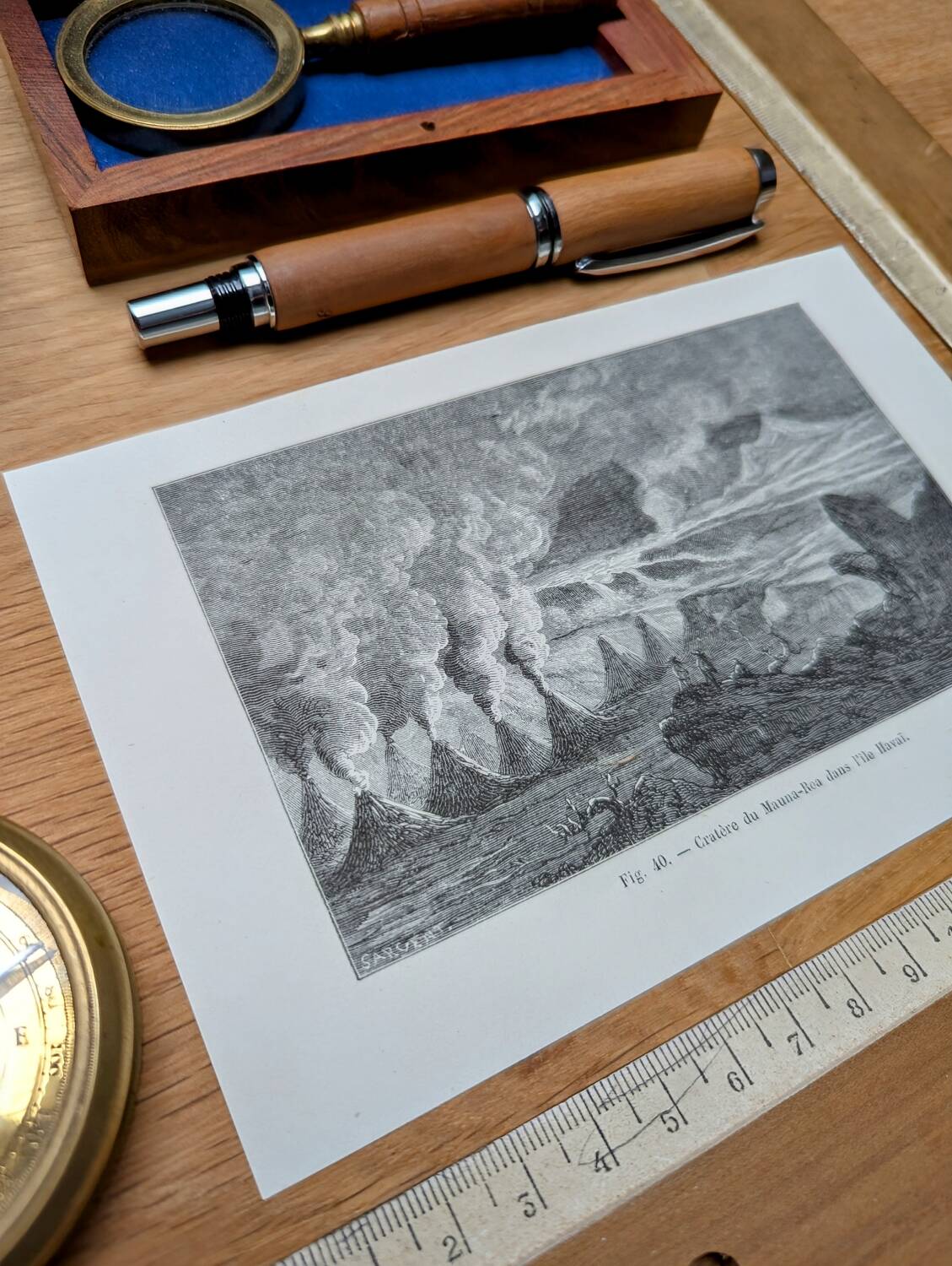 Printed in 1868, Mauna Loa, Hawaii.