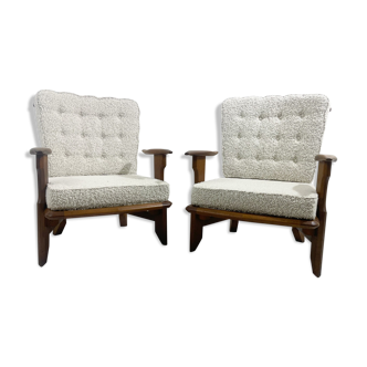 Pair of armchairs by Guillerme & Chambron