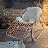 Fauteuil rotin allongé