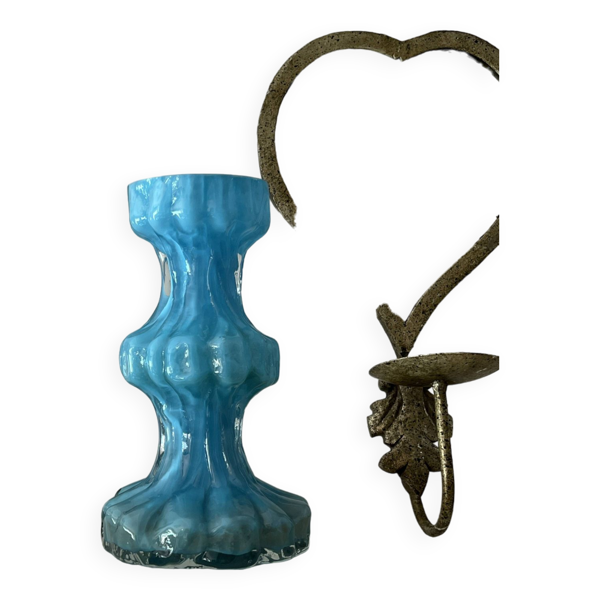 Clichy glass vase - vintage 20th century