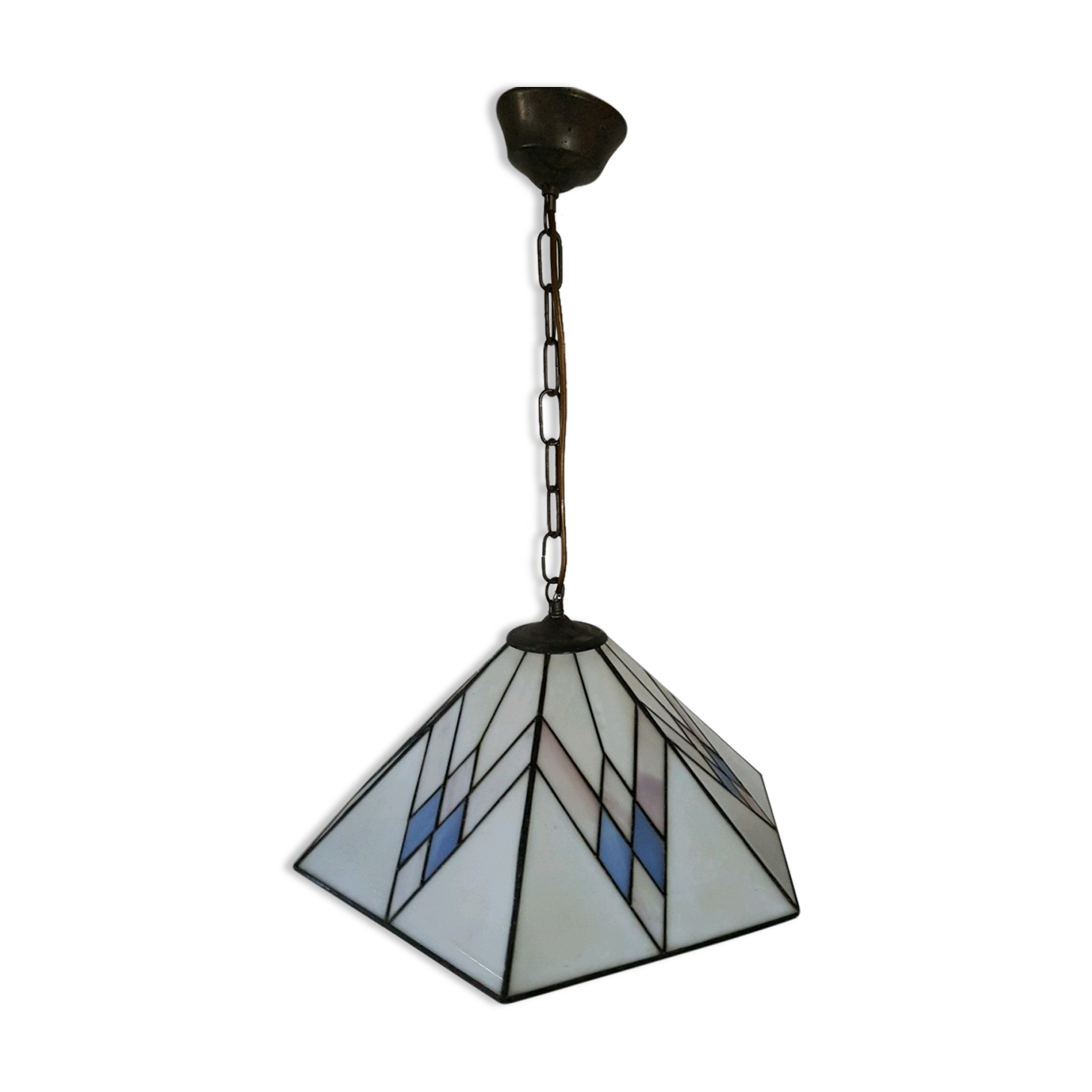Suspension style tiffany nacre et étain