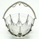 Sugar bowl, postmodernism, glass, silver-plated brass, HEFRA, Poland, 1970s