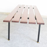 Rosewood and metal bench, Italy 1970s