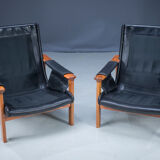 Mid-Century Leather Tessa T21 Living Room Sets 1970s, Set of 3