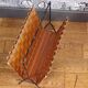 Rattan and metal magazine holder