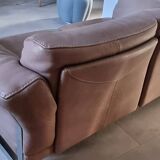 2-seater leather sofa and ottoman