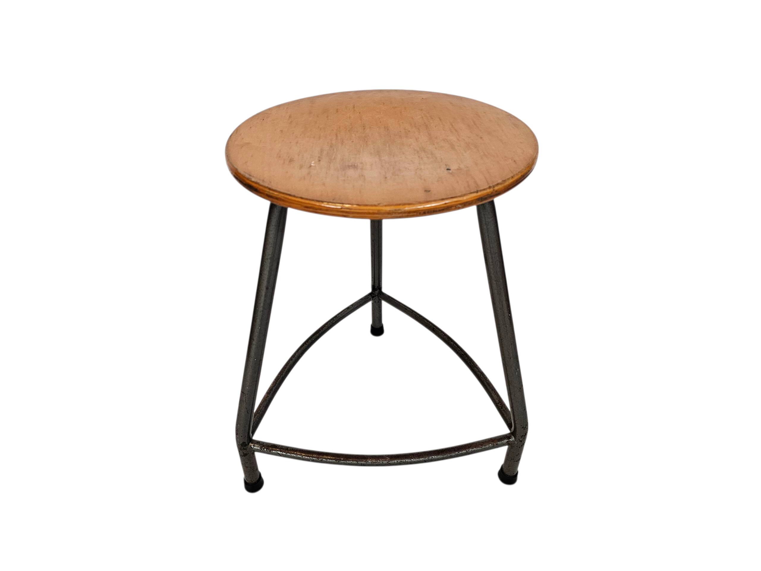 Ahrend De Cirkel - Industrial - Stool - Wood - Metal - 60s