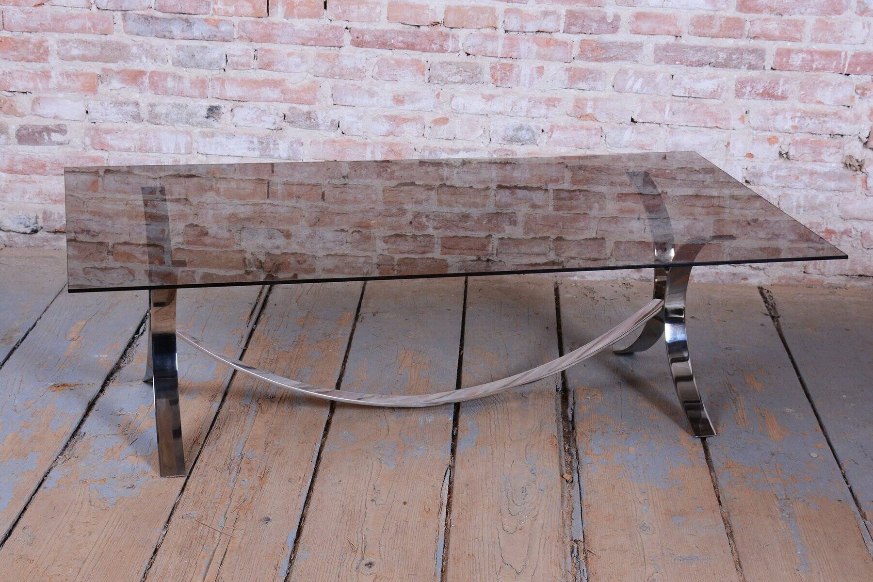 Mid-Century Modern Dining Table in Chrome and Glass by O. Borsani, 1960s