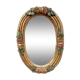 Miroir fleuris bois doré